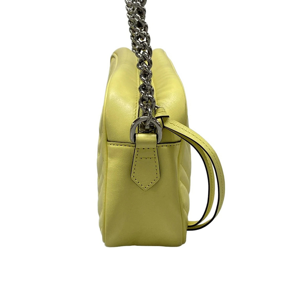 GUCCI GG Marmont Shoulder Bag Chain Yellow Leather - Picture 2 of 7
